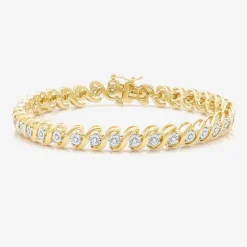 Womens 1/2 CT. T.W. Natural White Diamond 14K Gold Over Silver 7.5 Inch Tennis Bracelet