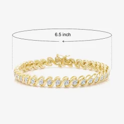 Womens 1/2 CT. T.W. Natural White Diamond 14K Gold Over Silver 7.5 Inch Tennis Bracelet