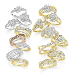 Womens 1/3 CT. T.W. Natural White Diamond 10K Gold Cluster Cocktail Ring
