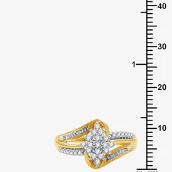 Womens 1/3 CT. T.W. Natural White Diamond 10K Gold Cluster Cocktail Ring