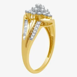 Womens 1/3 CT. T.W. Natural White Diamond 10K Gold Cluster Cocktail Ring