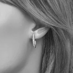 Womens 1/2 CT. T.W. Natural White Diamond 14K Gold 20.1mm Hoop Earrings