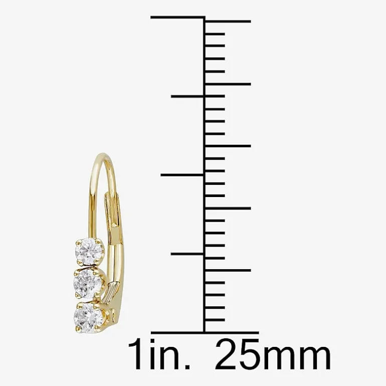 Womens 1/4 CT. T.W. Natural White Diamond 14K Gold 14.4mm Hoop Earrings