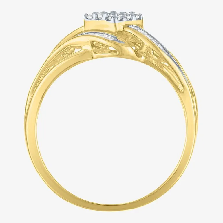 Womens 1/3 CT. T.W. Natural White Diamond 10K Gold Cocktail Ring