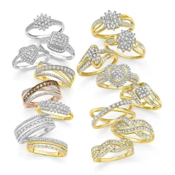 Womens 1/3 CT. T.W. Natural White Diamond 10K Gold Cocktail Ring