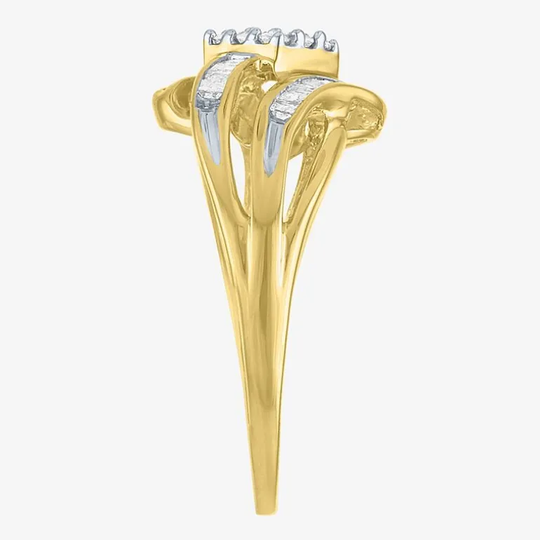 Womens 1/3 CT. T.W. Natural White Diamond 10K Gold Cocktail Ring