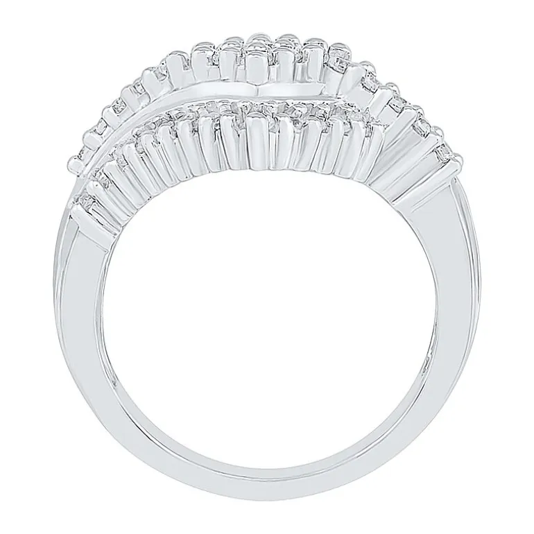 Womens 1 1/8 CT. T.W. Natural White Diamond 10K Gold Cluster Cocktail Ring