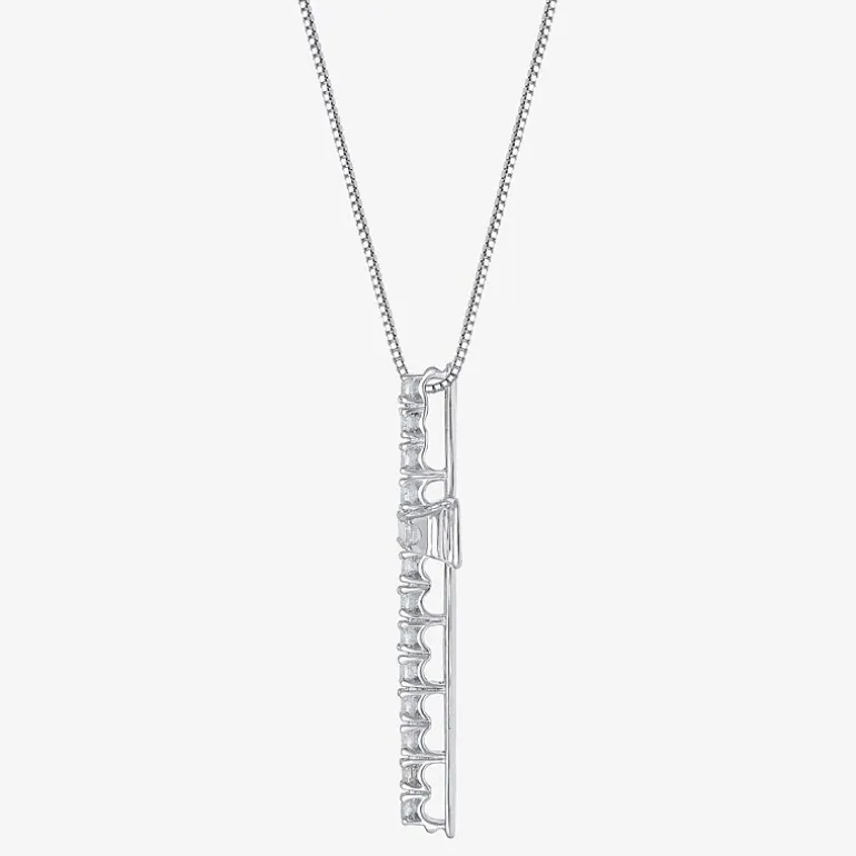 Womens 1/2 CT. T.W. Natural White Diamond 14K Gold Cross 18 Inch Pendant Necklace