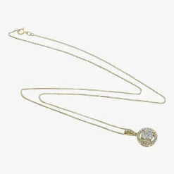 Womens 1/2 CT. T.W. Natural White Diamond 14K White or Yellow Gold Round Pendant Necklace