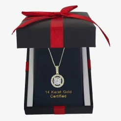 Womens 1/2 CT. T.W. Natural White Diamond 14K White or Yellow Gold Round Pendant Necklace