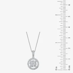 Womens 1/2 CT. T.W. Natural White Diamond 14K White or Yellow Gold Round Pendant Necklace