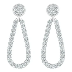 Womens 3/4 CT. T.W. Natural White Diamond 10K Gold Drop Earrings