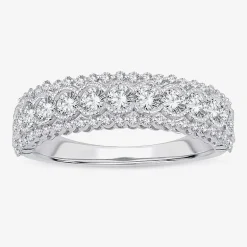 Womens 1 CT. T.W. Natural White Diamond 10K Gold Anniversary Wedding Band