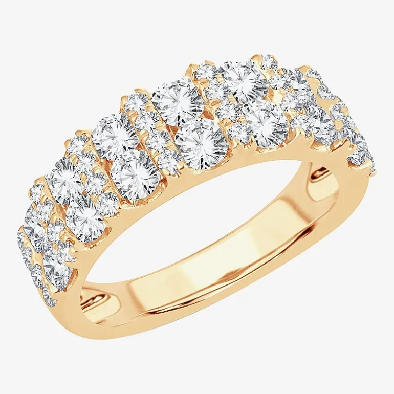 Womens 2 CT. T.W. Natural White Diamond 10K Gold Anniversary Wedding Band