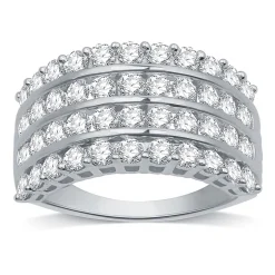 Womens 2 CT. T.W. Natural White Diamond 10K Gold Anniversary Band
