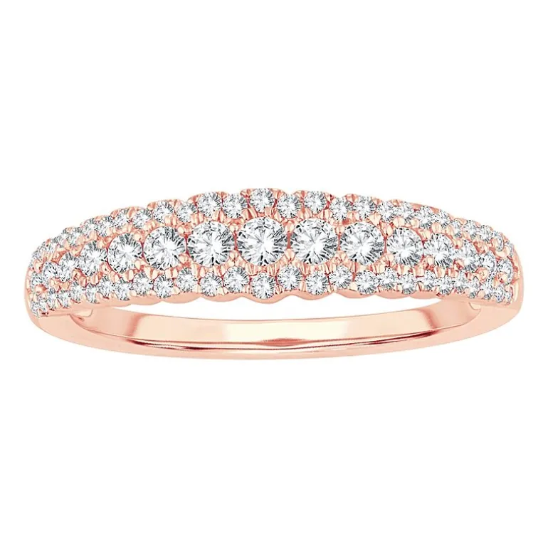 Womens 1/2 CT. T.W. Natural White Diamond 10K Gold Anniversary Wedding Band