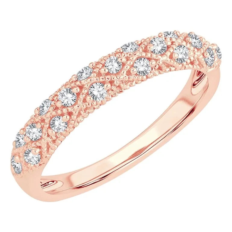 Womens 1/4 CT. T.W. Natural White Diamond 10K Gold Anniversary Wedding Band