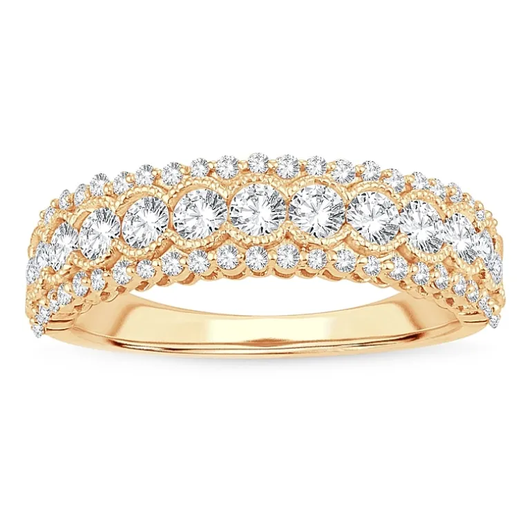 Womens 1 CT. T.W. Natural White Diamond 10K Gold Anniversary Band