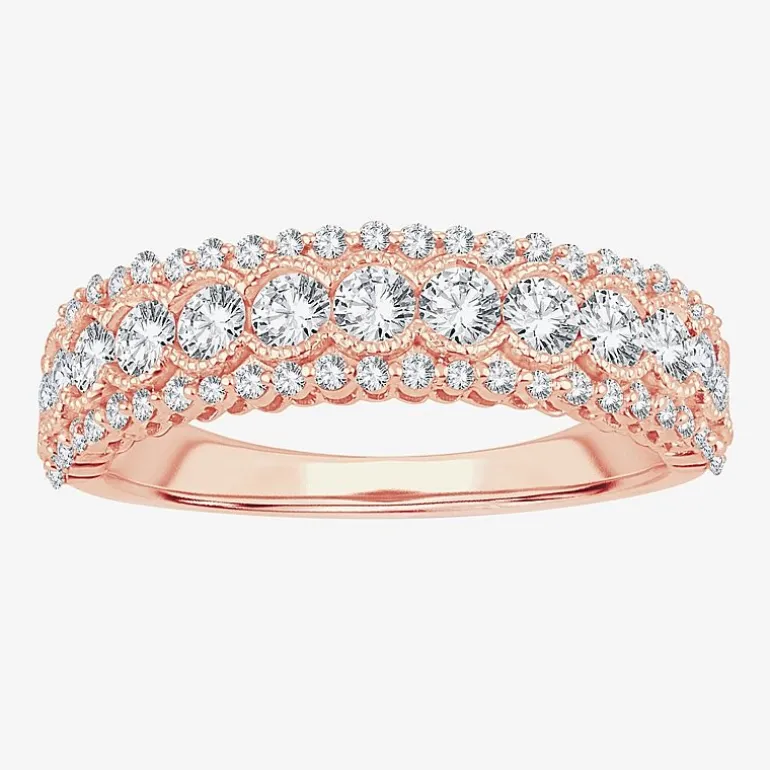 Womens 1 CT. T.W. Natural White Diamond 10K Gold Anniversary Band