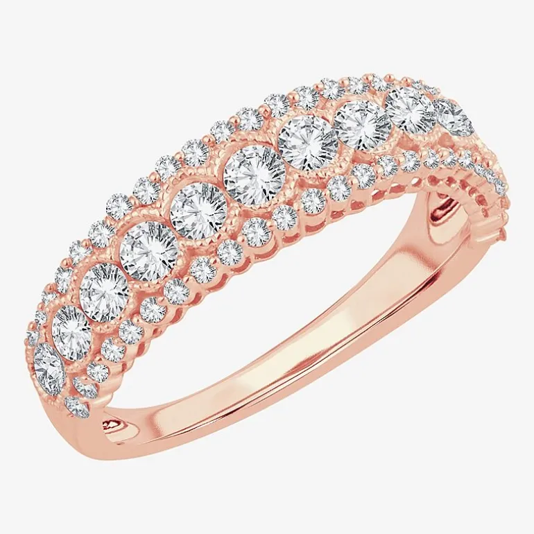 Womens 1 CT. T.W. Natural White Diamond 10K Gold Anniversary Band
