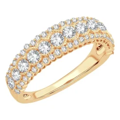 Womens 1 CT. T.W. Natural White Diamond 10K Gold Anniversary Band