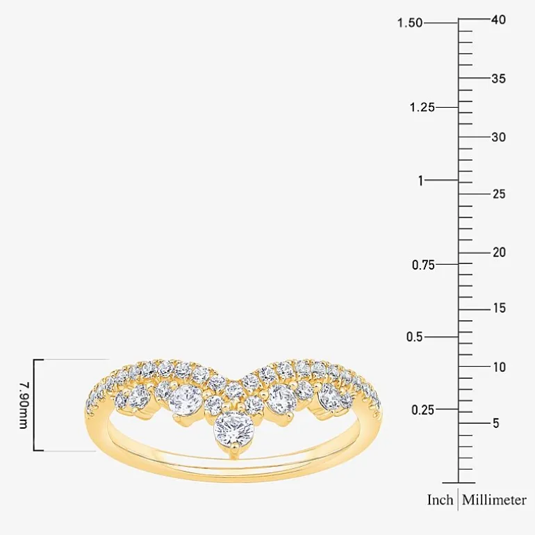 Womens 1/2 CT. T.W. Natural White Diamond 10K Gold Wedding Band