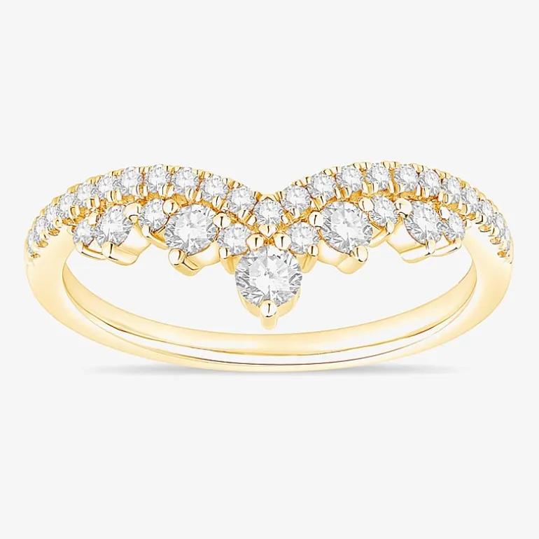 Womens 1/2 CT. T.W. Natural White Diamond 10K Gold Wedding Band