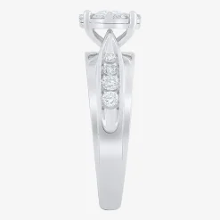Womens 1 CT. T.W. Natural White Diamond 10K Gold Round Side Stone Bridal Set
