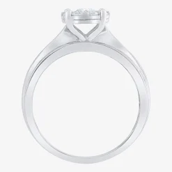 Womens 1 CT. T.W. Natural White Diamond 10K Gold Round Side Stone Bridal Set