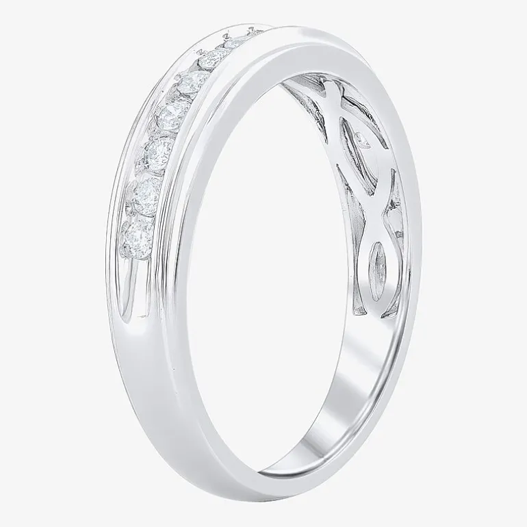 Womens 1 CT. T.W. Natural White Diamond 10K Gold Round Side Stone Bridal Set