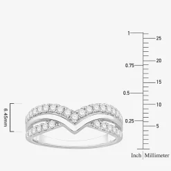 Womens 1/2 CT. T.W. Natural White Diamond 10K Gold Chevron Wedding Band