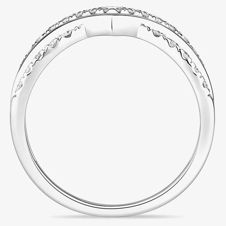Womens 1/2 CT. T.W. Natural White Diamond 10K Gold Chevron Wedding Band