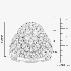 Womens 4 CT. T.W. Natural White Diamond 10K Gold Oval Halo Engagement Ring
