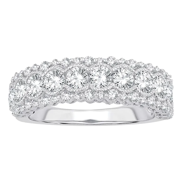Womens 1 1/2 CT. T.W. Natural White Diamond 10K Gold Anniversary Band
