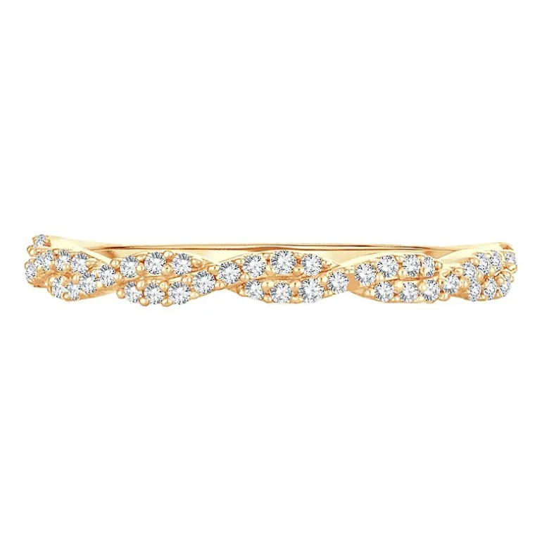 Womens 1/6 CT. T.W. Natural White Diamond 10K Gold Wedding Band