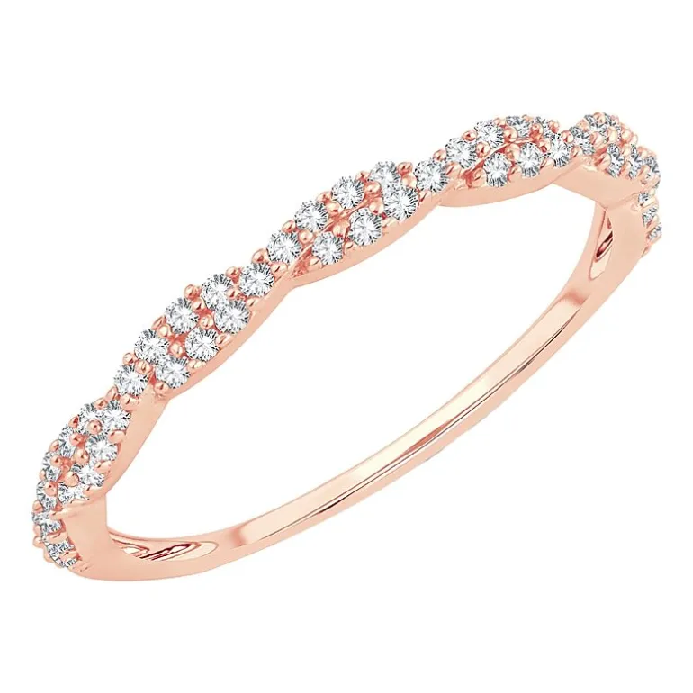 Womens 1/6 CT. T.W. Natural White Diamond 10K Gold Wedding Band