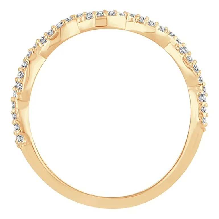 Womens 1/6 CT. T.W. Natural White Diamond 10K Gold Wedding Band