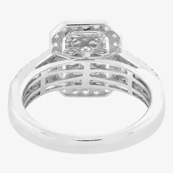 Womens 1 CT. T.W. Natural White Diamond 10K Gold Side Stone Halo Bridal Set