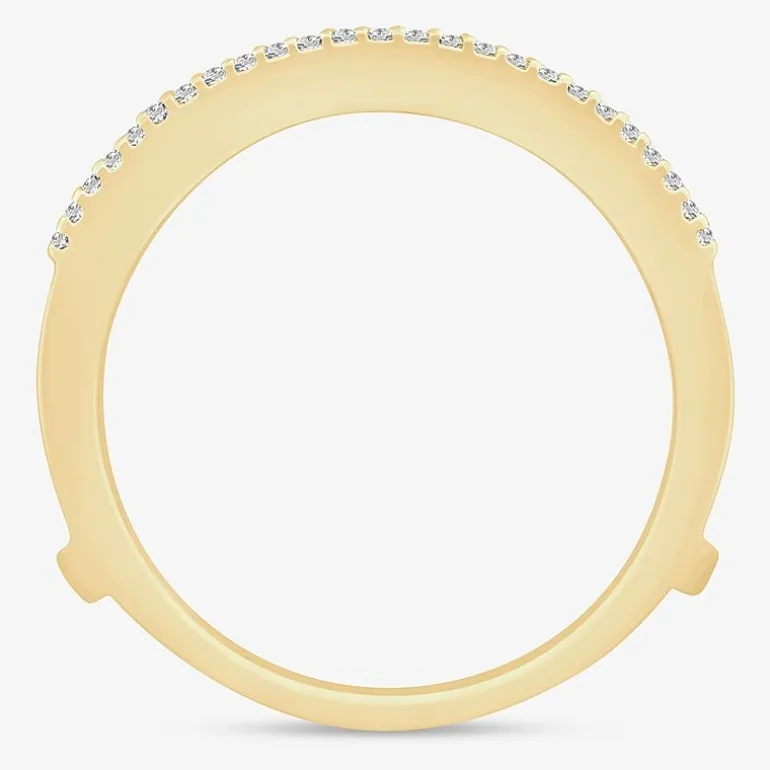 Womens 1/2 CT. T.W. Natural White Diamond 10K Gold Ring Guard