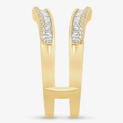 Womens 1/2 CT. T.W. Natural White Diamond 10K Gold Ring Guard
