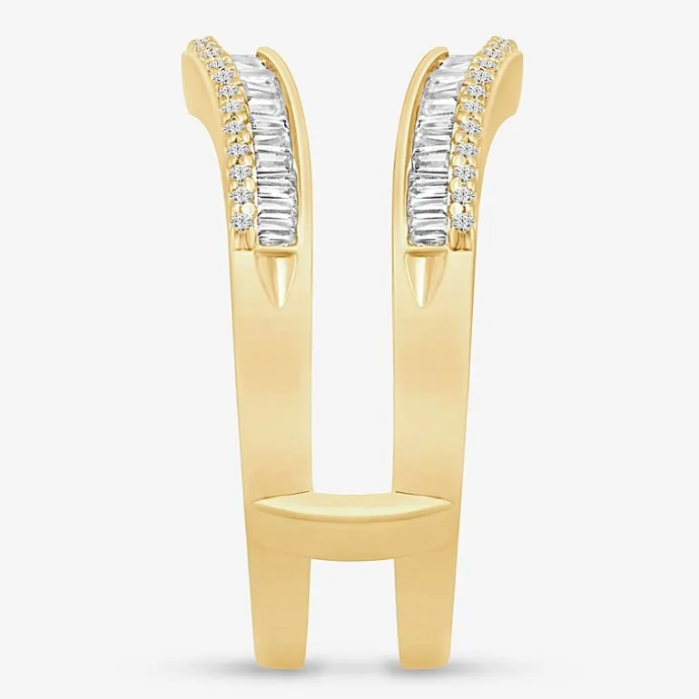 Womens 1/2 CT. T.W. Natural White Diamond 10K Gold Ring Guard