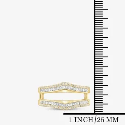Womens 1/2 CT. T.W. Natural White Diamond 10K Gold Ring Guard