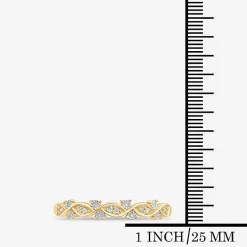 Womens Diamond Accent Natural White Diamond 10K Gold Anniversary Wedding Band