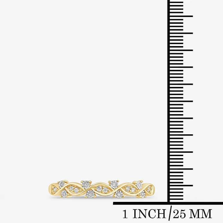 Womens Diamond Accent Natural White Diamond 10K Gold Anniversary Wedding Band