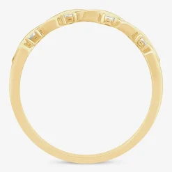 Womens Diamond Accent Natural White Diamond 10K Gold Anniversary Wedding Band