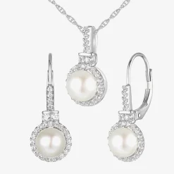 Womens Dyed White Cultured Freshwater Pearl Sterling Silver 2-pc. Jewelry Set