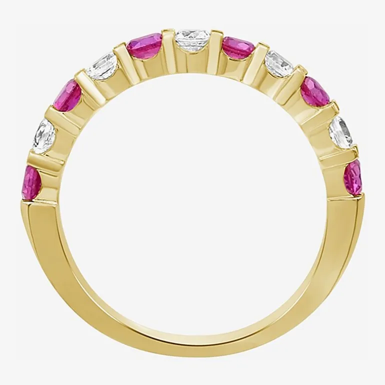 Womens Gemstone & 1/2 CT. T.W. Lab-Grown Diamond 10K Gold 2.5MM Band