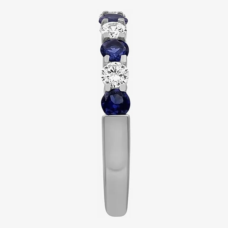 Womens Gemstone & 1/2 CT. T.W. Lab-Grown Diamond 10K Gold 2.5MM Band