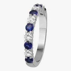 Womens Gemstone & 1/2 CT. T.W. Lab-Grown Diamond 10K Gold 2.5MM Band