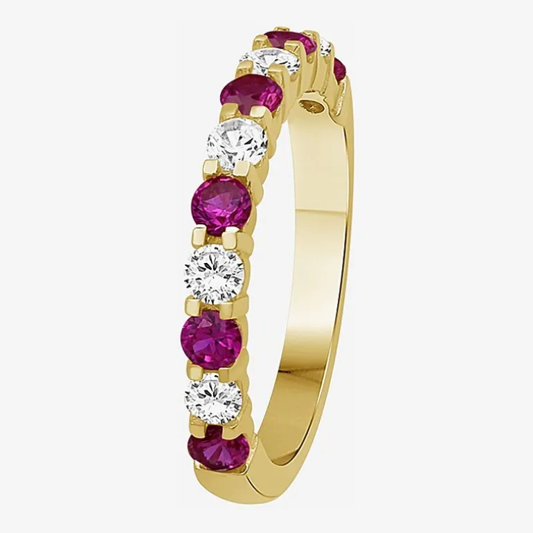 Womens Gemstone & 1/2 CT. T.W. Lab-Grown Diamond 10K Gold 2.5MM Band